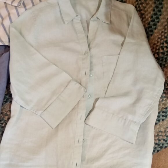 J.Jill/Gap Sz S/M Linen Lot - blue pants 2 Blouses - Picture 2 of 7